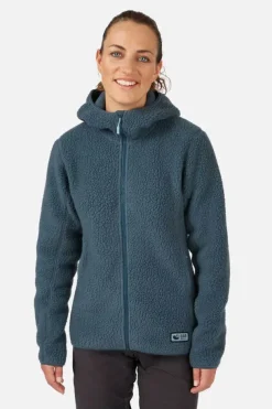 Polaire à capuche Shearling pour femme